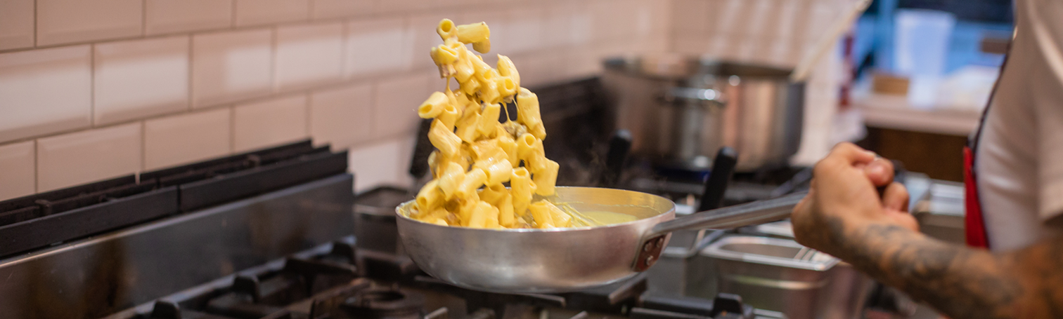 Fresh pasta being made